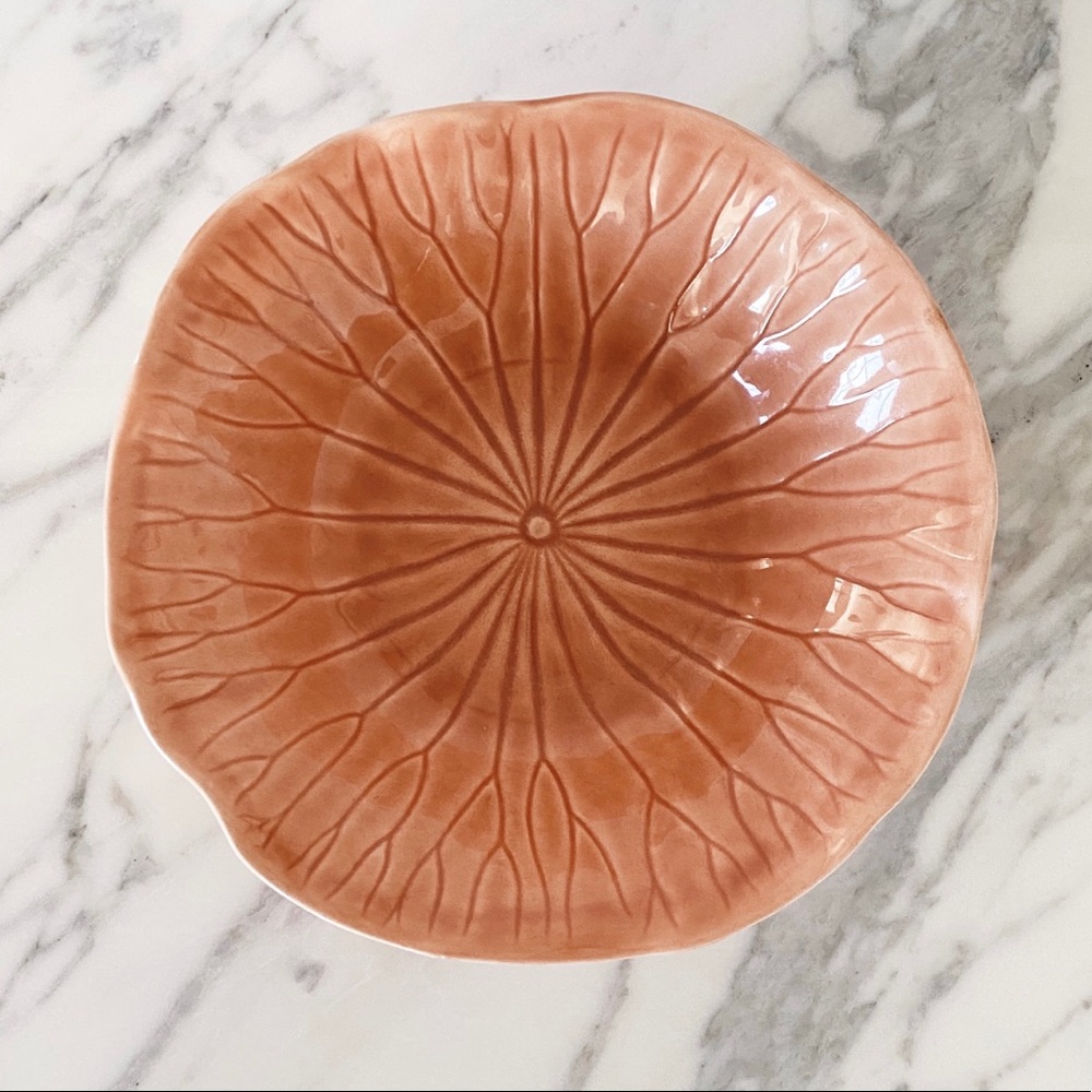 Pale coral serving bowl